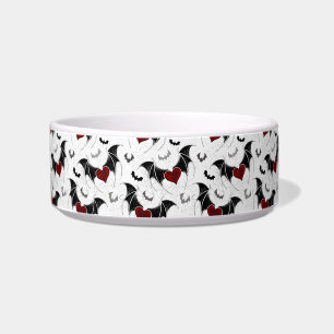 Halloween heart with black bat wings bowl