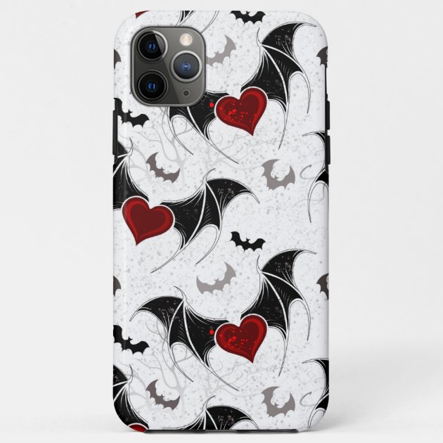 Halloween heart with black bat wings Case Mate iPhone case Zazzle