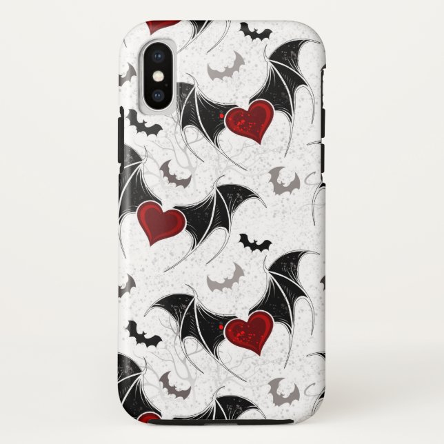 Halloween heart with black bat wings Case-Mate iPhone case (Back)