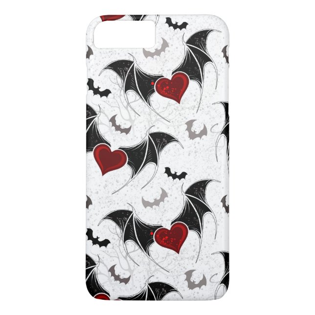 Halloween heart with black bat wings Case-Mate iPhone case (Back)