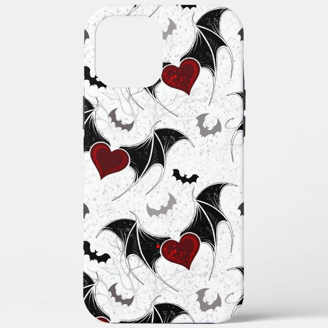 Halloween heart with black bat wings Case-Mate iPhone case (Back)
