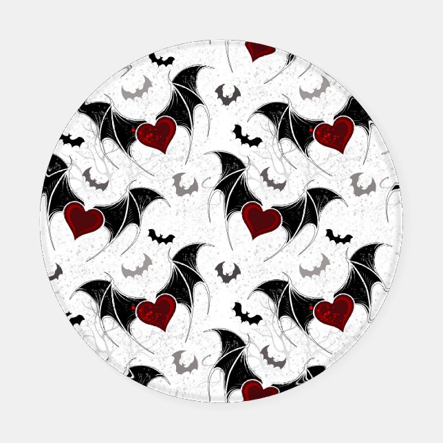 Halloween heart with black bat wings coaster set (Single)