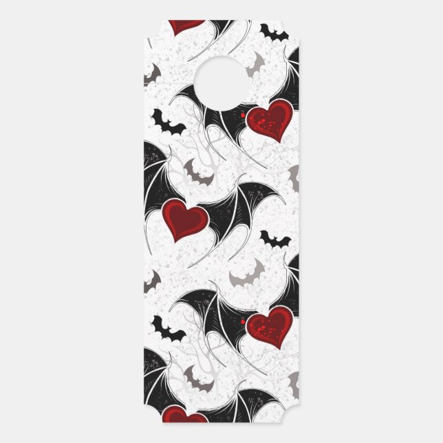 Halloween heart with black bat wings door hanger (Front)