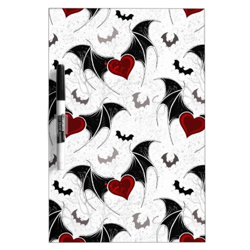 Halloween heart with black bat wings dry erase board