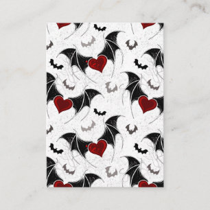 Halloween heart with black bat wings enclosure card