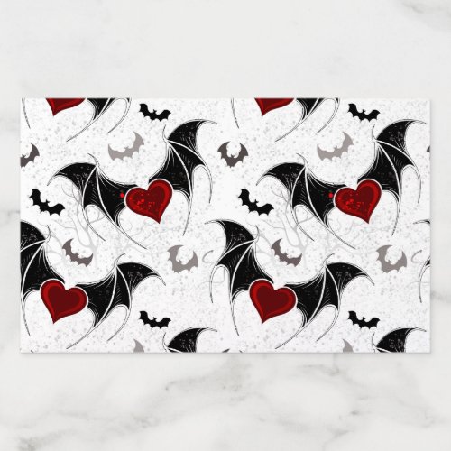 Halloween heart with black bat wings envelope liner