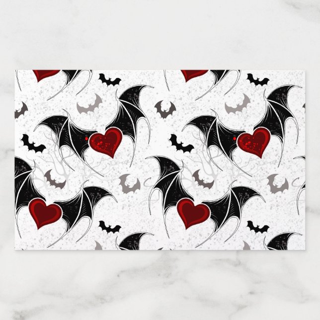 Halloween heart with black bat wings envelope liner (Design)