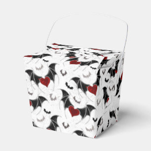 Halloween heart with black bat wings favor boxes