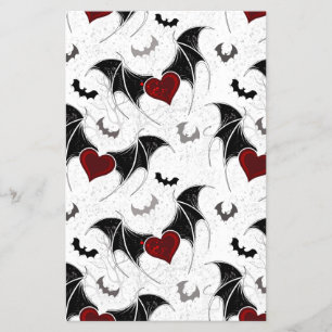 Halloween heart with black bat wings flyer