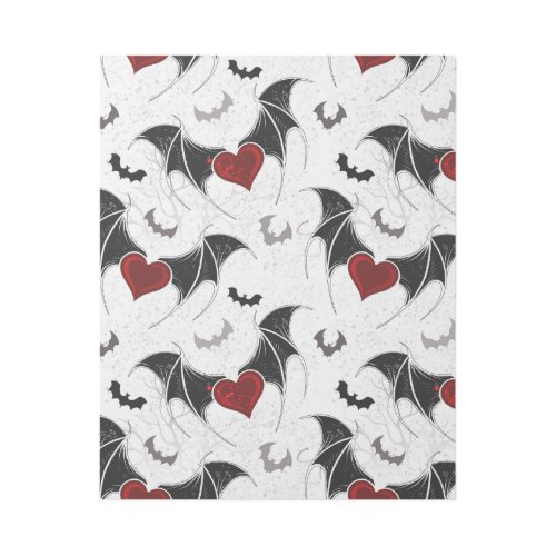 Halloween heart with black bat wings gallery wrap