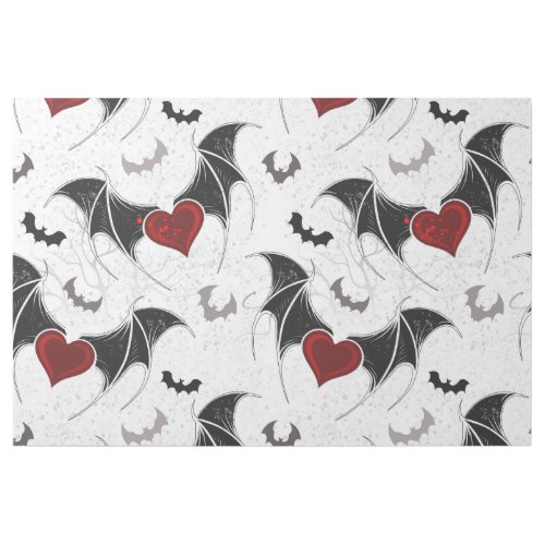 Halloween heart with black bat wings gallery wrap
