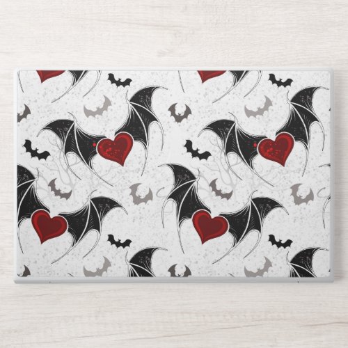 Halloween heart with black bat wings HP laptop skin