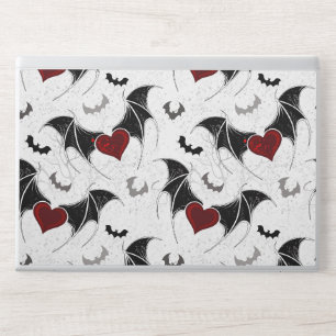 Halloween heart with black bat wings HP laptop skin