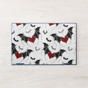 Halloween heart with black bat wings HP laptop skin