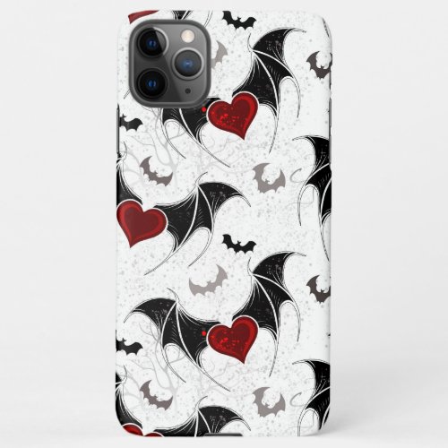 Halloween heart with black bat wings iPhone 11Pro max case