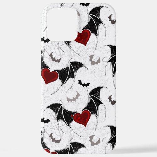 Halloween heart with black bat wings iPhone 12 pro max case