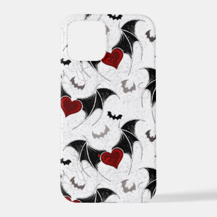 Halloween heart with black bat wings iPhone 12 pro case