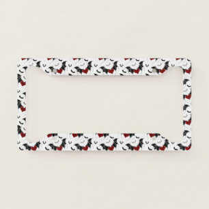 Halloween heart with black bat wings license plate frame