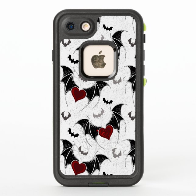 Halloween heart with black bat wings LifeProof iPhone case (Back)