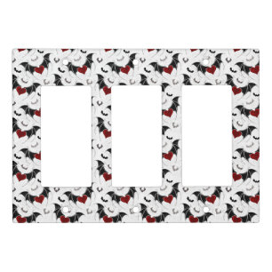 Halloween heart with black bat wings light switch cover