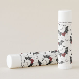 Halloween heart with black bat wings lip balm
