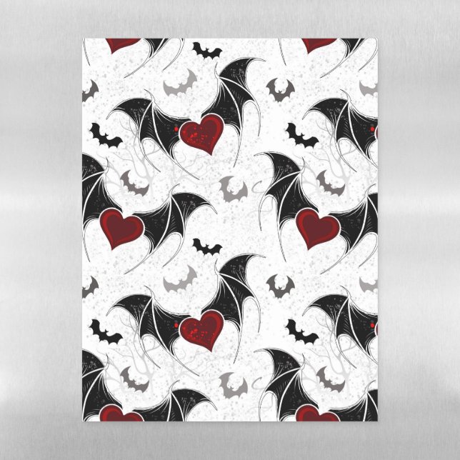 Halloween heart with black bat wings magnetic dry erase sheet (Vertical)