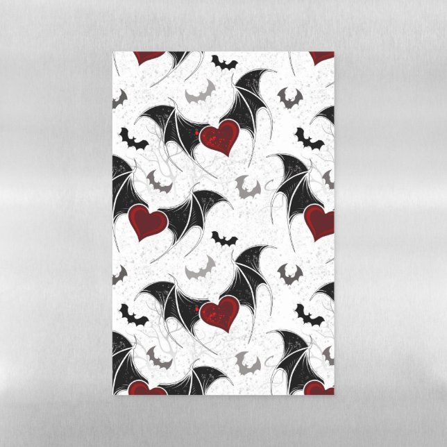 Halloween heart with black bat wings magnetic dry erase sheet (Vertical)