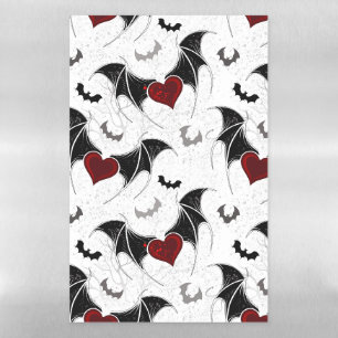 Halloween heart with black bat wings magnetic dry erase sheet
