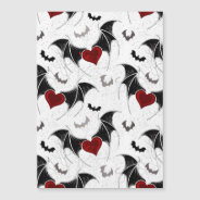 Halloween Heart With Black Bat Wings Magnetic Invitation at Zazzle