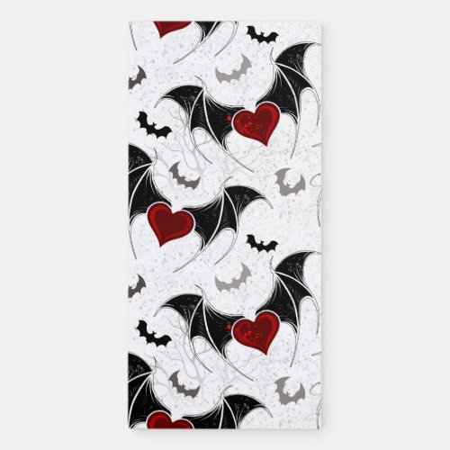 Halloween heart with black bat wings magnetic notepad