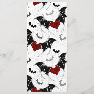 Halloween heart with black bat wings menu