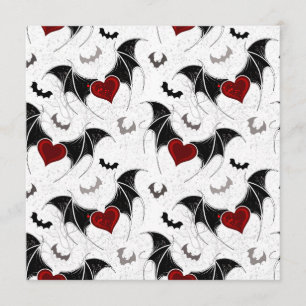 Halloween heart with black bat wings menu