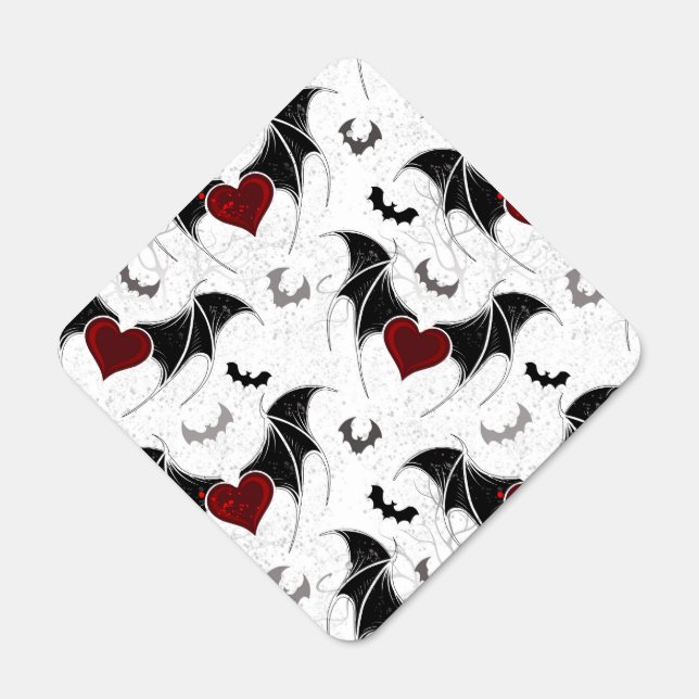 Halloween heart with black bat wings metal sign (Front)