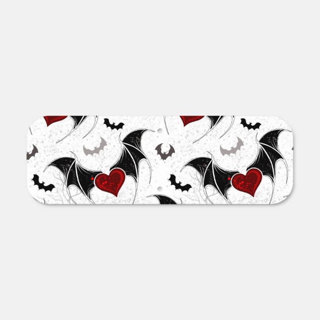 Halloween heart with black bat wings metal sign (Front)