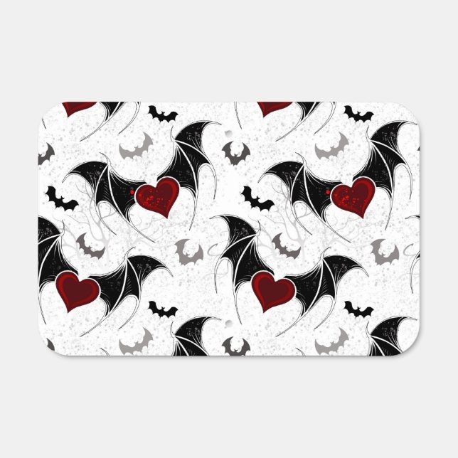 Halloween heart with black bat wings metal sign (Front)