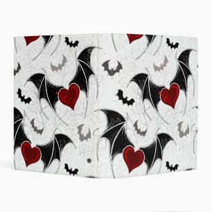 Halloween heart with black bat wings mini binder