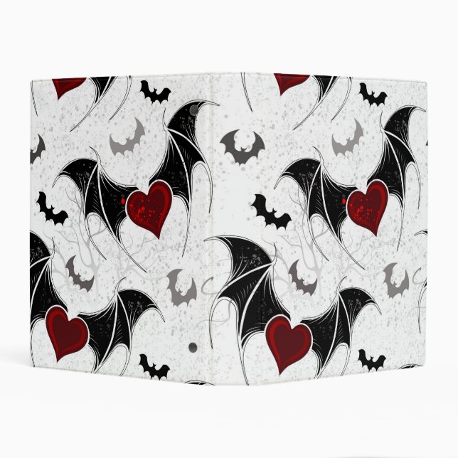 Halloween heart with black bat wings mini binder (Background)