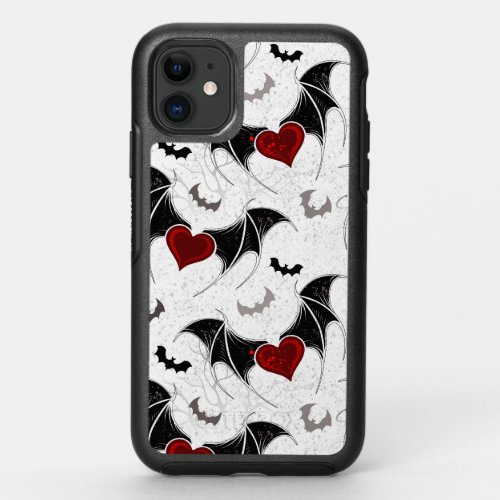 Halloween heart with black bat wings OtterBox symmetry iPhone 11 case