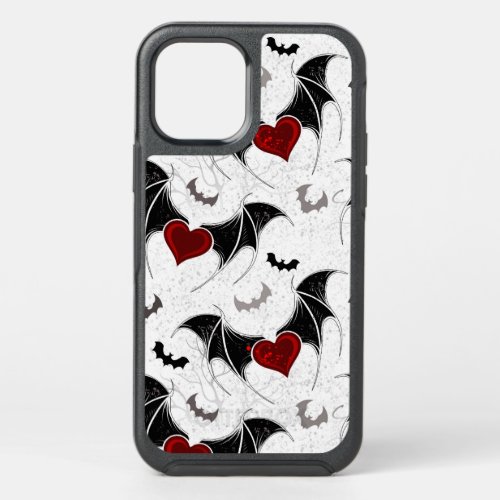 Halloween heart with black bat wings OtterBox symmetry iPhone 12 case