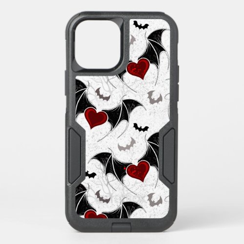 Halloween heart with black bat wings OtterBox commuter iPhone 12 case