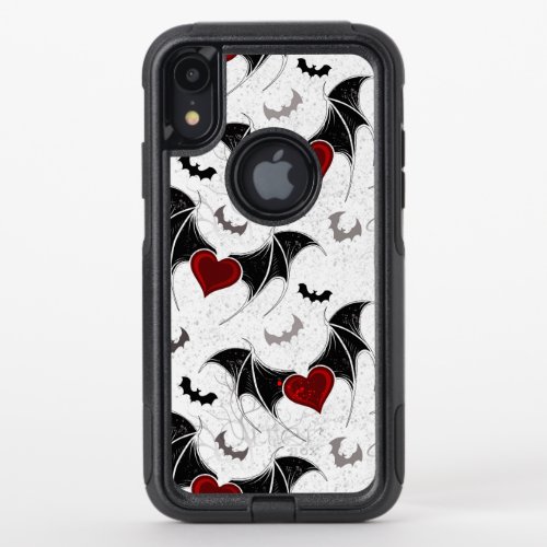 Halloween heart with black bat wings OtterBox commuter iPhone XR case