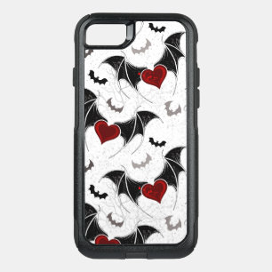 Halloween heart with black bat wings OtterBox commuter iPhone SE/8/7 case