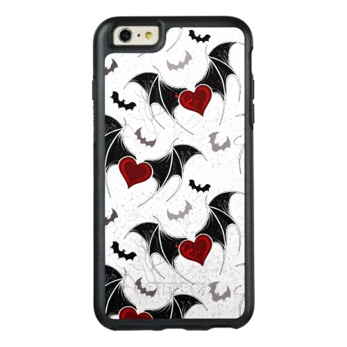 Halloween heart with black bat wings OtterBox iPhone 66s plus case