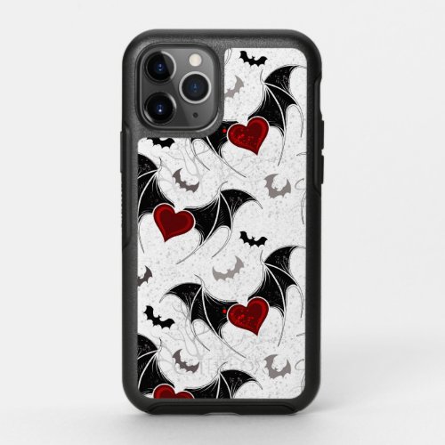 Halloween heart with black bat wings OtterBox symmetry iPhone 11 pro case