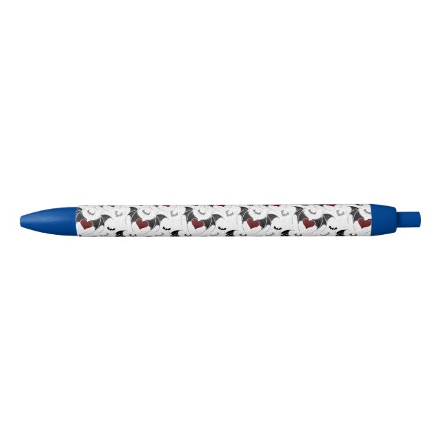 Halloween heart with black bat wings pen (Front)