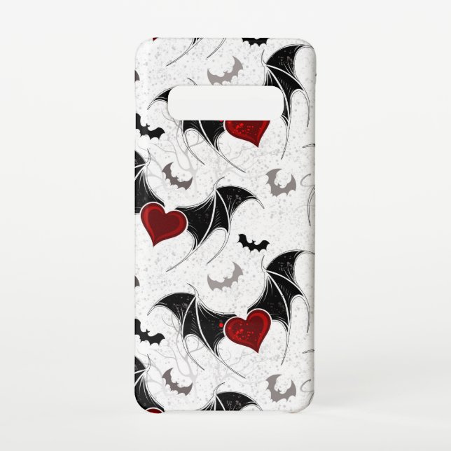 Halloween heart with black bat wings samsung galaxy case (Back)