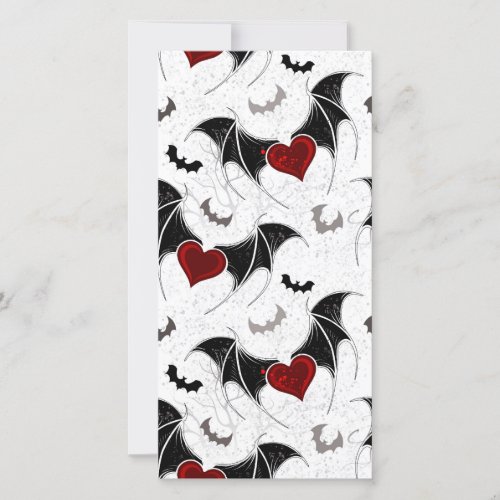 Halloween heart with black bat wings save the date