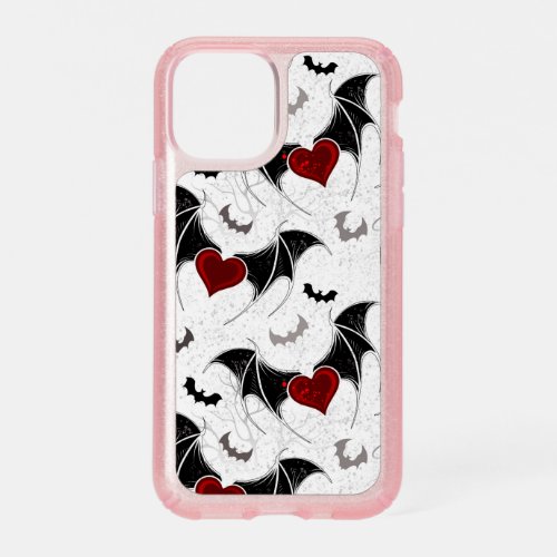 Halloween heart with black bat wings speck iPhone 11 pro case