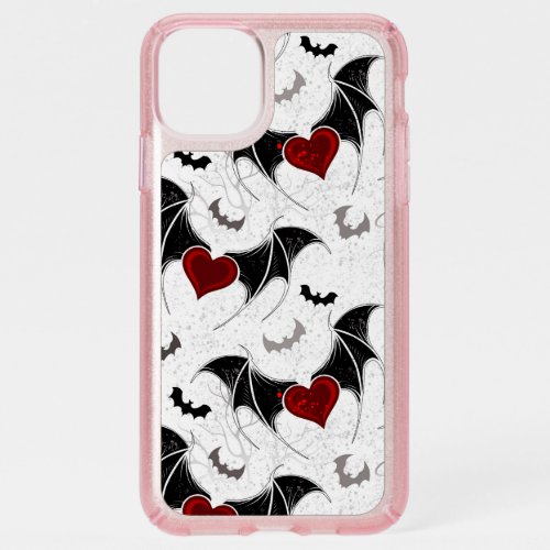 Halloween heart with black bat wings speck iPhone 11 pro max case