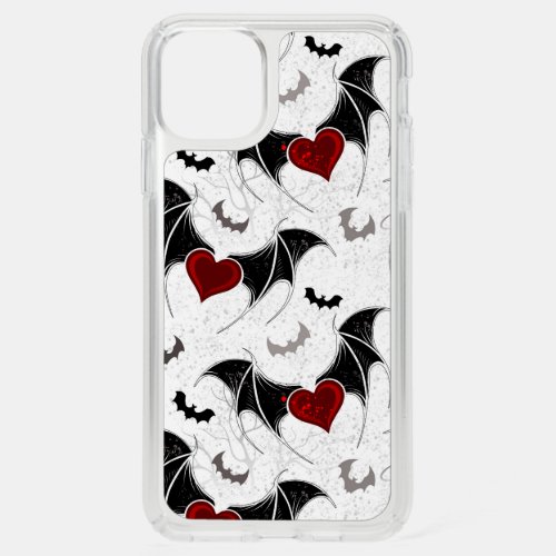 Halloween heart with black bat wings speck iPhone 11 pro max case